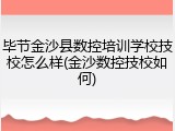 毕节金沙县数控培训学校技校怎么样(金沙数控技校如何)