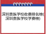 深圳贵族学校收费排名榜(深圳贵族学校学费榜)