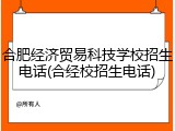 合肥经济贸易科技学校招生电话(合经校招生电话)
