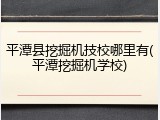 平潭县挖掘机技校哪里有(平潭挖掘机学校)