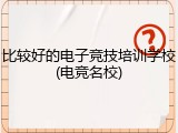 比较好的电子竞技培训学校(电竞名校)