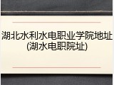 湖北水利水电职业学院地址(湖水电职院址)