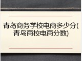青岛商务学校电商多少分(青岛商校电商分数)