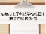 东莞市电子科技学校校园卡(东莞电科校园卡)