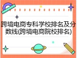 跨境电商专科学校排名及分数线(跨境电商院校排名)