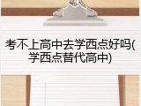 考不上高中去学西点好吗(学西点替代高中)