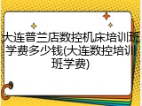 大连普兰店数控机床培训班学费多少钱(大连数控培训班学费)