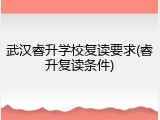 武汉睿升学校复读要求(睿升复读条件)