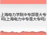 上海电力学院中专部是大专吗(上海电力中专是大专吗)