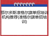 鄂尔多斯准格尔旗单招培训机构推荐(准格尔旗单招培训)