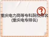 重庆电力高等专科院校排名(重庆电专排名)