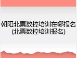 朝阳北票数控培训在哪报名(北票数控培训报名)