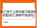 初三考不上高中能不能读武校呢(初三落榜可读武校)