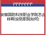 安徽国防科技职业学院怎么样啊(安防职院如何)