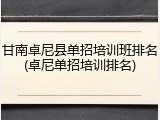 甘南卓尼县单招培训班排名(卓尼单招培训排名)