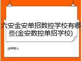 六安金安单招数控学校有哪些(金安数控单招学校)