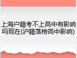 上海户籍考不上高中有影响吗现在(沪籍落榜高中影响)