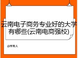 云南电子商务专业好的大学有哪些(云南电商强校)