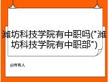 潍坊科技学院有中职吗("潍坊科技学院有中职部")
