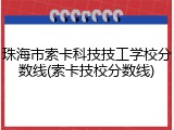 珠海市索卡科技技工学校分数线(索卡技校分数线)