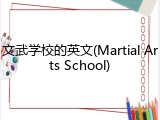 文武学校的英文(Martial Arts School)