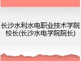 长沙水利水电职业技术学院校长(长沙水电学院院长)