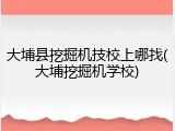 大埔县挖掘机技校上哪找(大埔挖掘机学校)