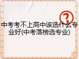 中考考不上高中该选什么专业好(中考落榜选专业)