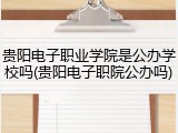 贵阳电子职业学院是公办学校吗(贵阳电子职院公办吗)