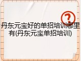 丹东元宝好的单招培训哪里有(丹东元宝单招培训)