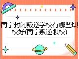 南宁封闭叛逆学校有哪些职校好(南宁叛逆职校)