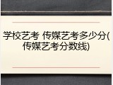 学校艺考 传媒艺考多少分(传媒艺考分数线)