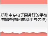 郑州中专电子商务好的学校有哪些(郑州电商中专名校)