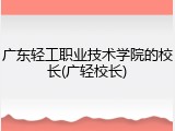广东轻工职业技术学院的校长(广轻校长)