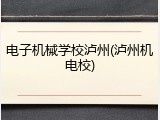 电子机械学校泸州(泸州机电校)