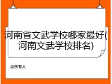 河南省文武学校哪家最好(河南文武学校排名)