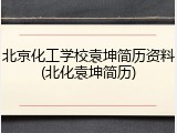北京化工学校袁坤简历资料(北化袁坤简历)