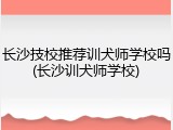 长沙技校推荐训犬师学校吗(长沙训犬师学校)