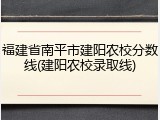 福建省南平市建阳农校分数线(建阳农校录取线)