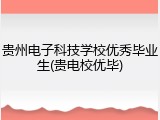 贵州电子科技学校优秀毕业生(贵电校优毕)