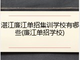 湛江廉江单招集训学校有哪些(廉江单招学校)
