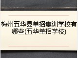 梅州五华县单招集训学校有哪些(五华单招学校)
