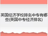 英国经济学校排名中专有哪些(英国中专经济排名)