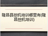 隆昌县挖机培训哪里有(隆昌挖机培训)