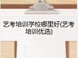艺考培训学校哪里好(艺考培训优选)