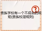 贵族学校有一个不成名的规矩(贵族校潜规则)