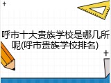 呼市十大贵族学校是哪几所呢(呼市贵族学校排名)