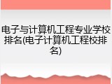 电子与计算机工程专业学校排名(电子计算机工程校排名)