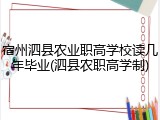 宿州泗县农业职高学校读几年毕业(泗县农职高学制)