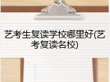 艺考生复读学校哪里好(艺考复读名校)